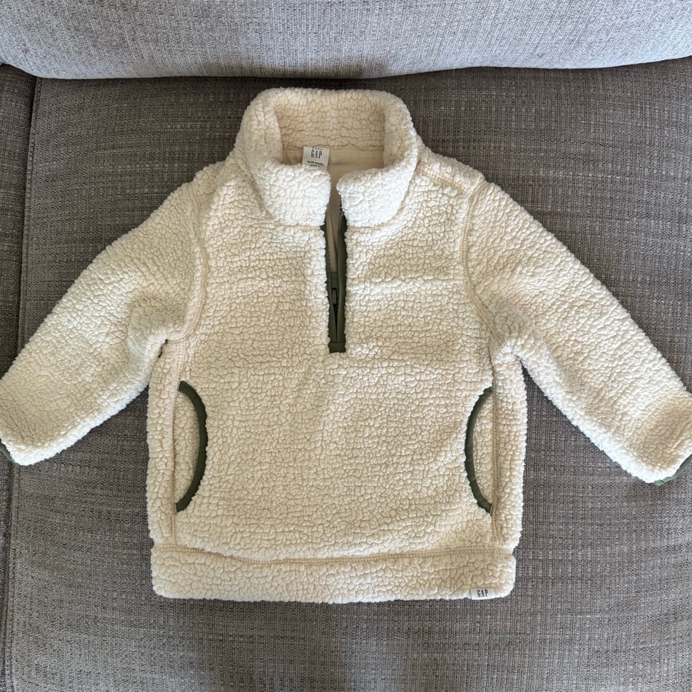 Baby GAP Cozy Cream Sherpa Fleece 1/4 Zip Pullover